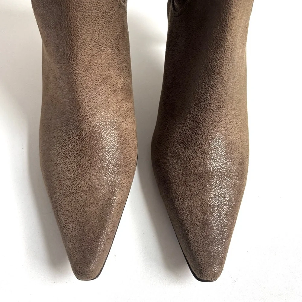 Donald J Pliner Suede Leather Knee High Boots Kitten Heels Sock Pull On Sz 10M